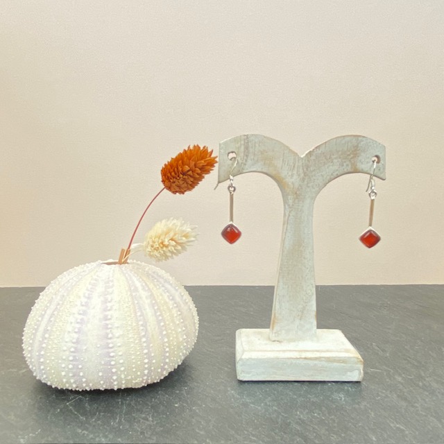 [BOAR-1626] Boucles d'oreilles Argent 925 & Cornaline [1626]