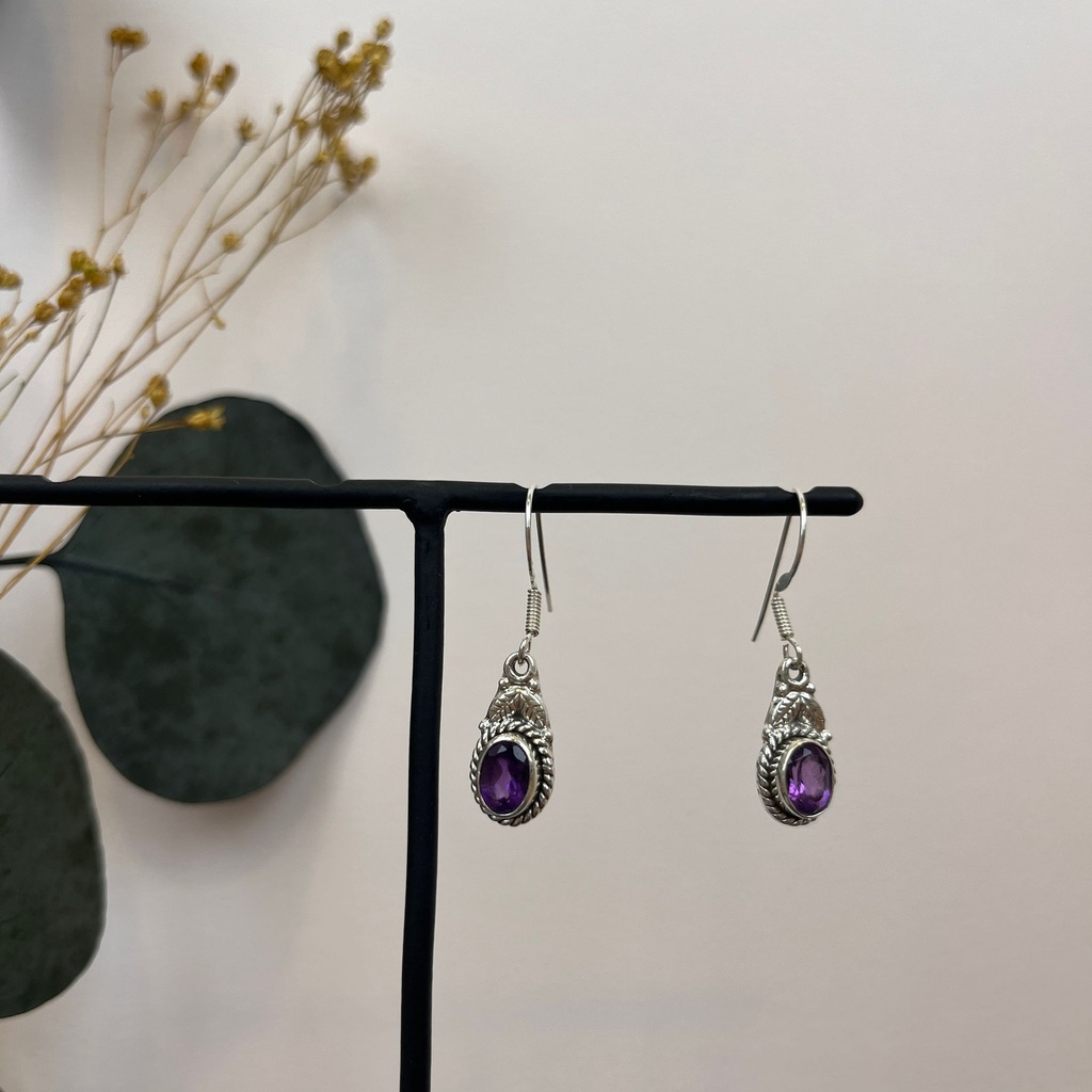 [BOAR-1656] Boucles d'oreilles Argent 925 & Améthyste [1656]