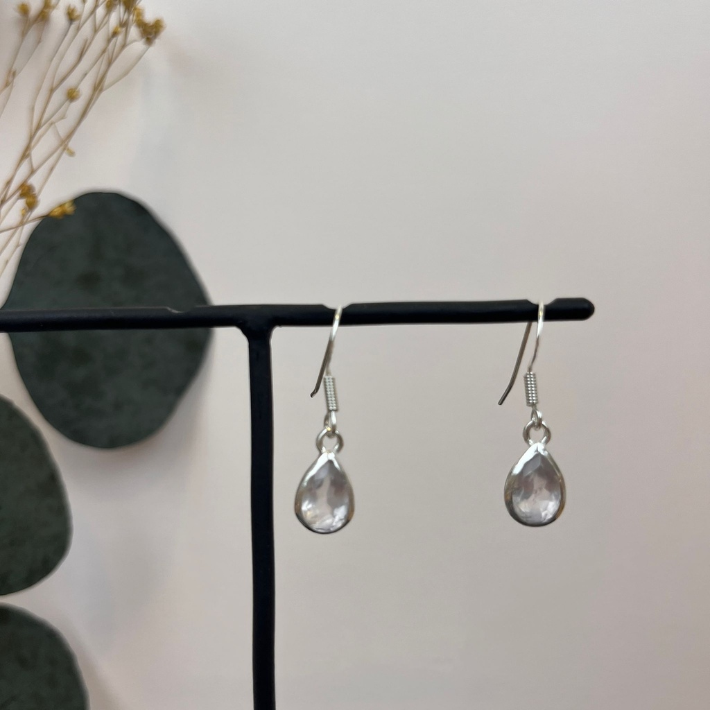 [BOAR-1661] Boucles d'oreilles Argent 925 & Quartz Rose [1661]