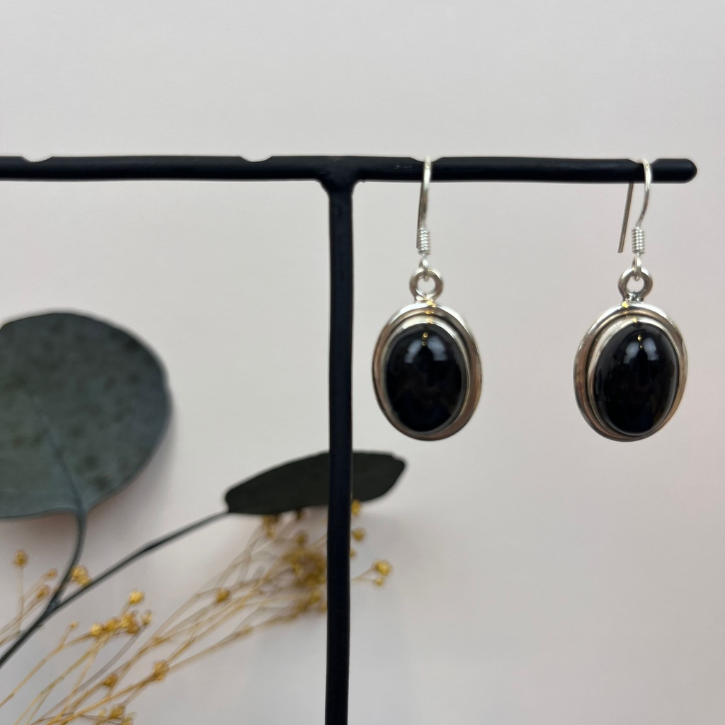 [BOAR-1695] Boucles d'oreilles Argent 925 & Diopside [1695]