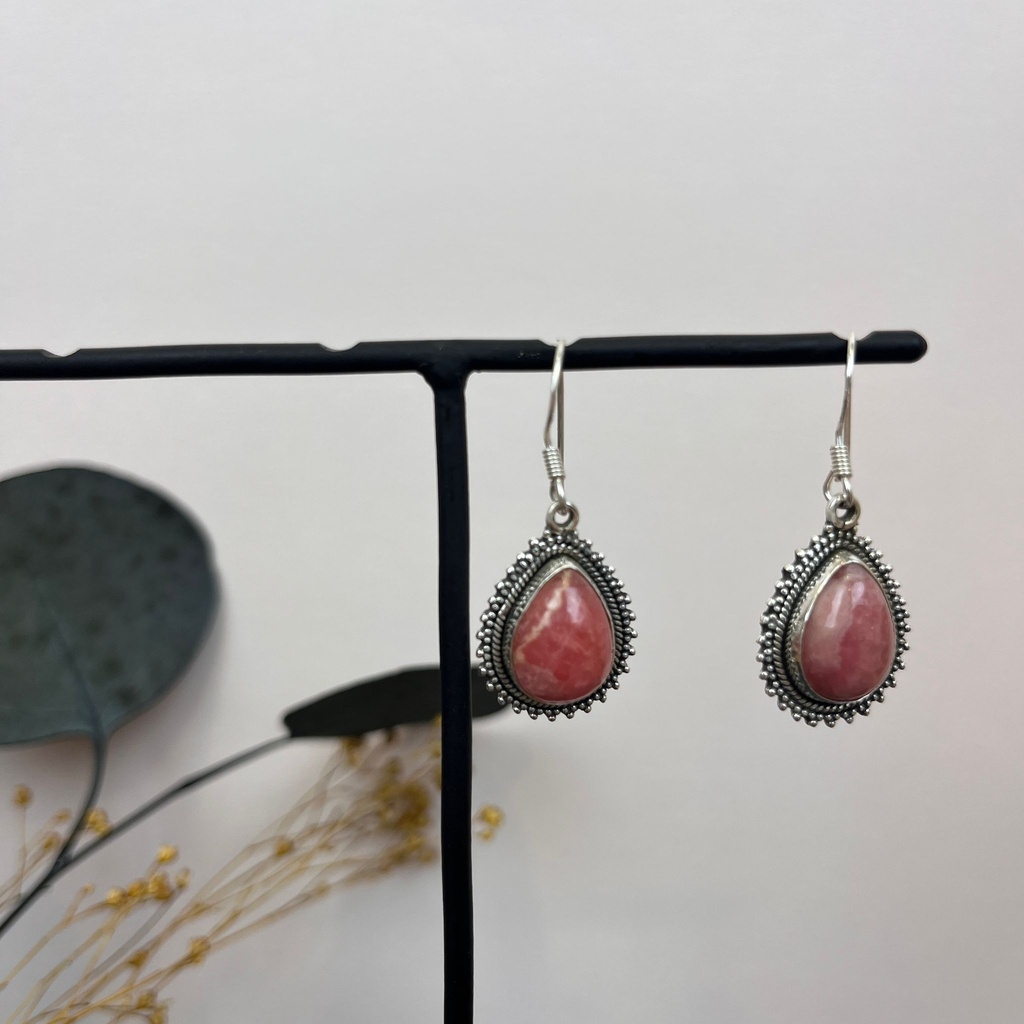 [BOAR-1696] Boucles d'oreilles Argent 925 & Rhodochrosite [1696]