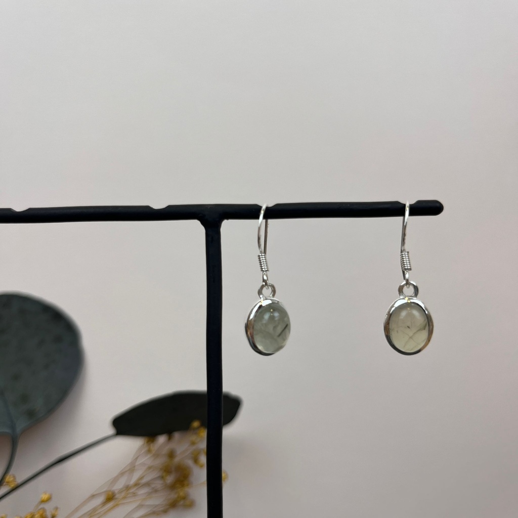 [BOAR-1699] Boucles d'oreilles Argent 925 & Préhnite [1699]