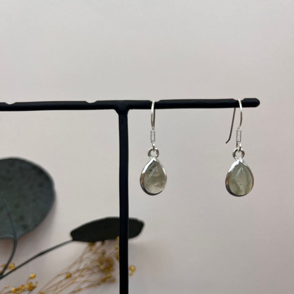 [BOAR-1700] Boucles d'oreilles Argent 925 & Préhnite [1700]