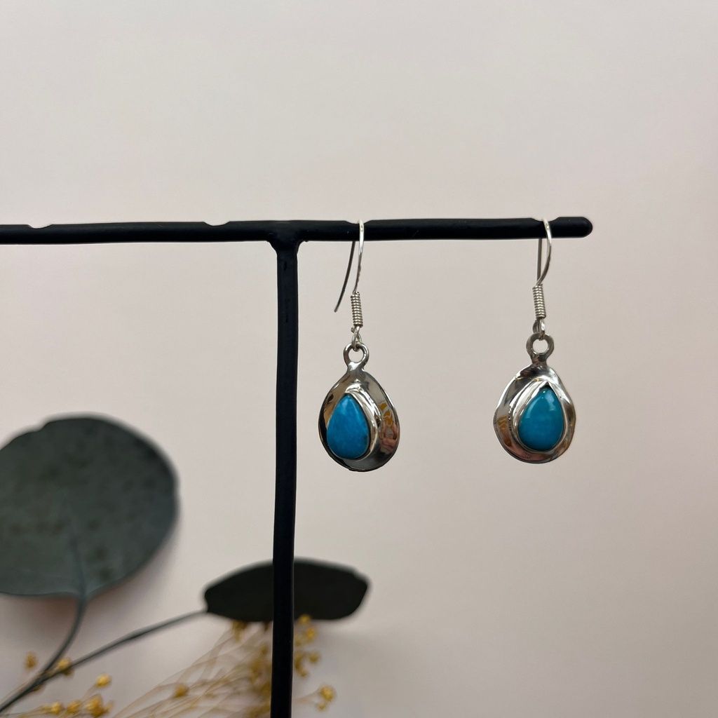 [BOAR-1705] Boucles d'oreilles Argent 925 & Turquoise [1705]