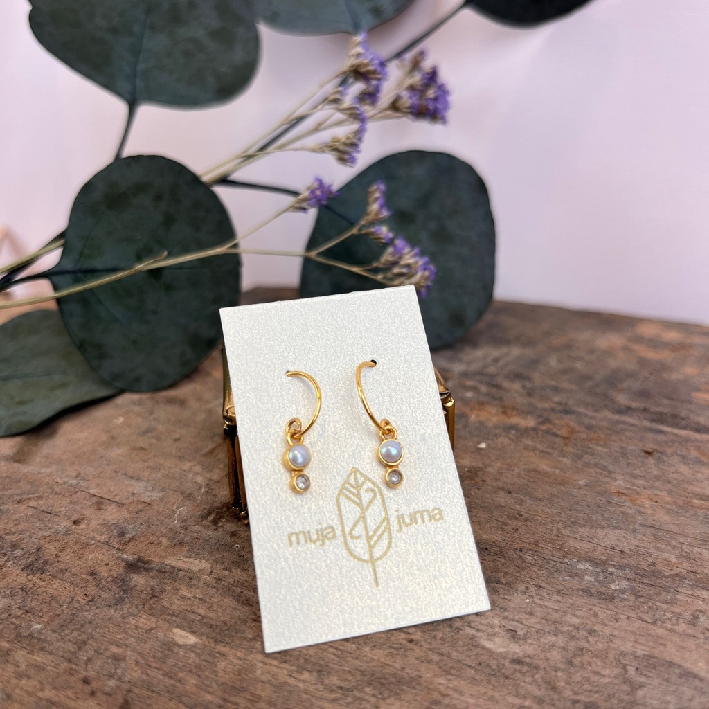 [MUJA-10654-GB-17] Boucles d'oreilles pendantes 'Guarani' - Plaqué Or - Muja Juma