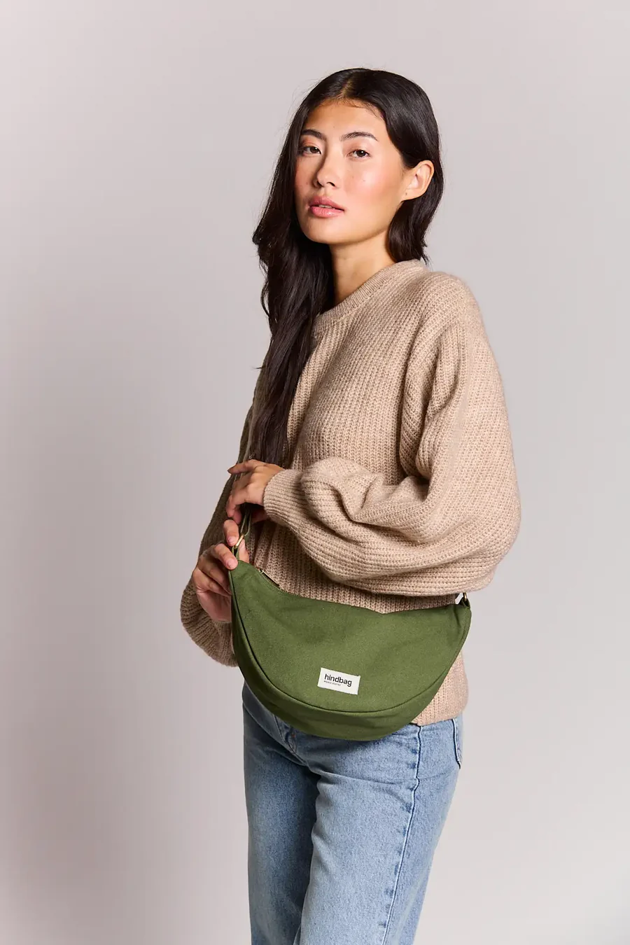 [HIND-7HINDANDR_O] Sac banane 'Andrea' Olive - Hindbag