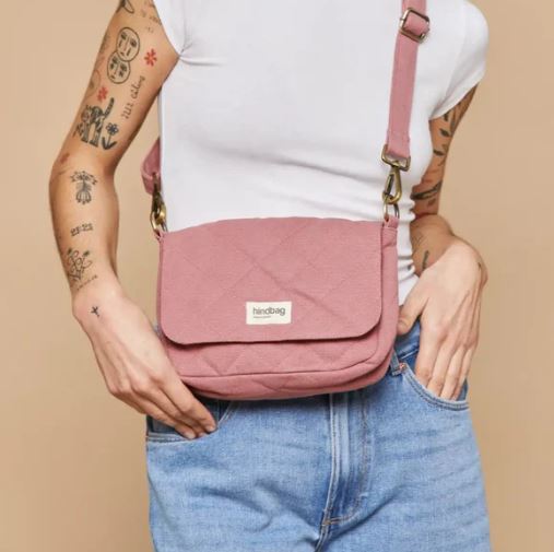 [HIND-7HINDMARGAULT_RB_M] Sac à main 'Margault' Rose Blush Matelassé - Hindbag