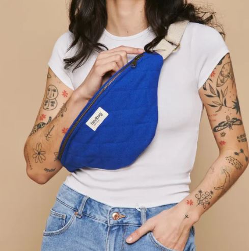 [HIND-7HINDOLI_BE_M] Sac banane 'Olivia' Bleu électrique Matelassé - Hindbag