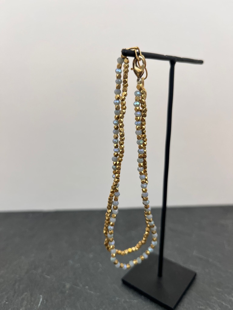 [NATA-ACD02] Chevillère 'Rosa' Bleue - Laiton Doré - Nataraj