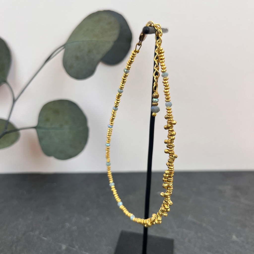 [NATA-ACD11] Chevillère 'Bell' Bleue - Laiton Doré - Nataraj