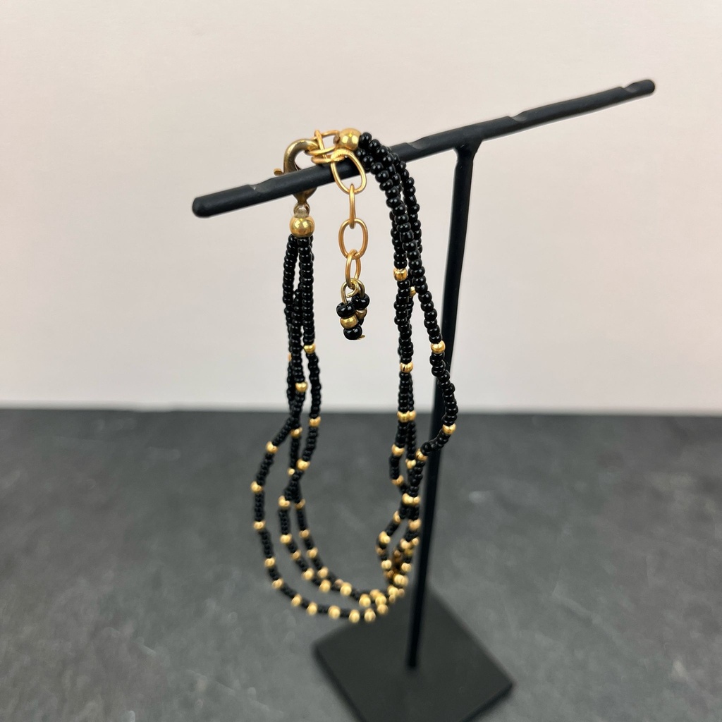 [NATA-ACD27] Chevillère 'Boudicca' Noire - Laiton Doré - Nataraj