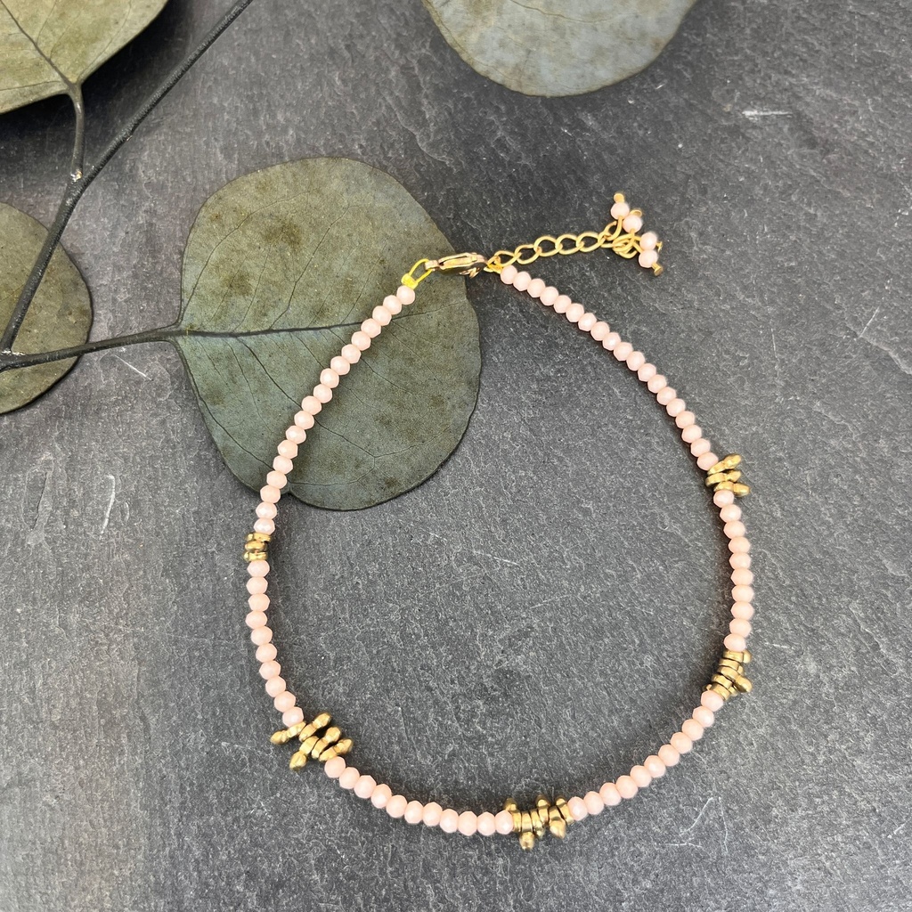 [NATA-ACD31] Chevillère 'Nadi' Beige - Laiton Doré - Nataraj