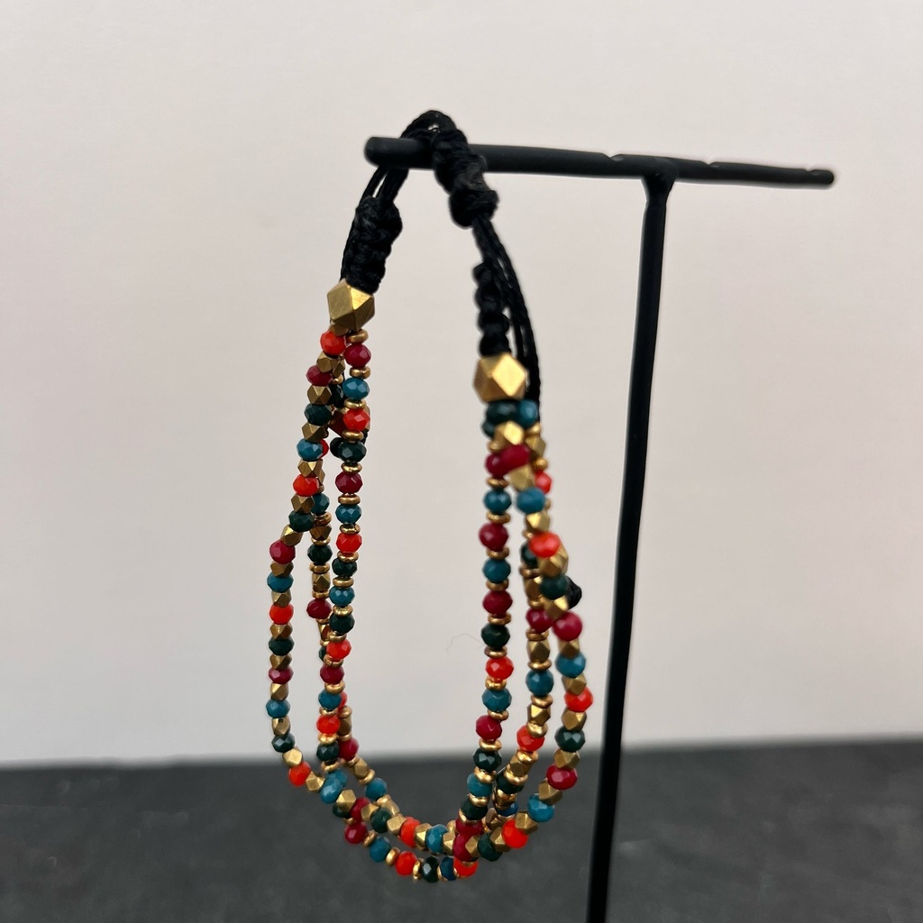 [NATA-BCD181] Bracelet 'Anahit' Multicolore - Laiton Doré - Nataraj