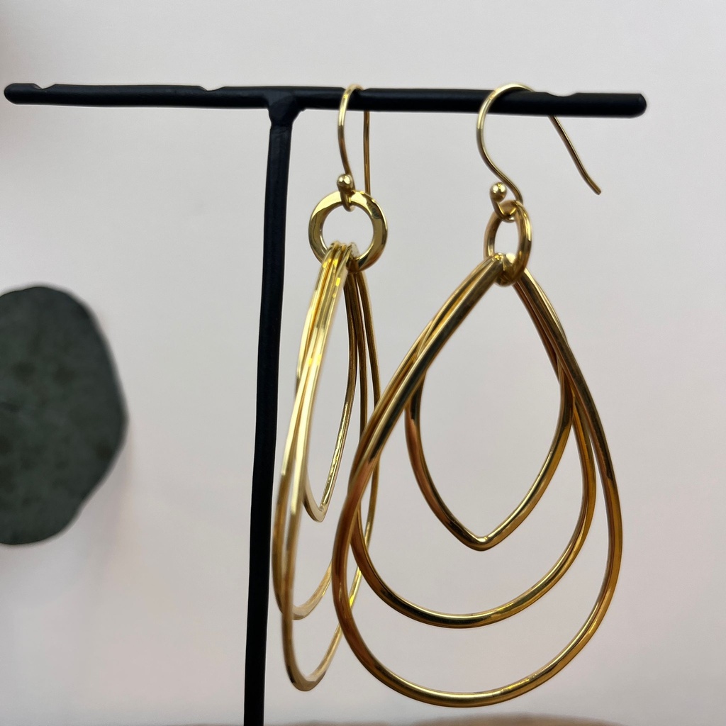 [NATA-ECD233] Boucles d'oreilles 'Orbit' - Laiton Doré - Nataraj