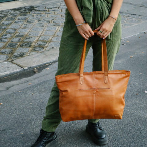[LEA-ALINE-B-VPF-COGNA] Sac à Main 'Aline B' Cognac - Léa Toni