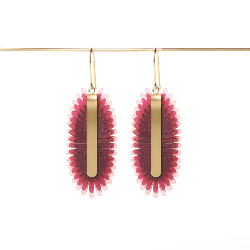 [PACA-PAL-PD019-MAUV] Boucles d'Oreilles Mauves 'Areca 2' - Paca Peca