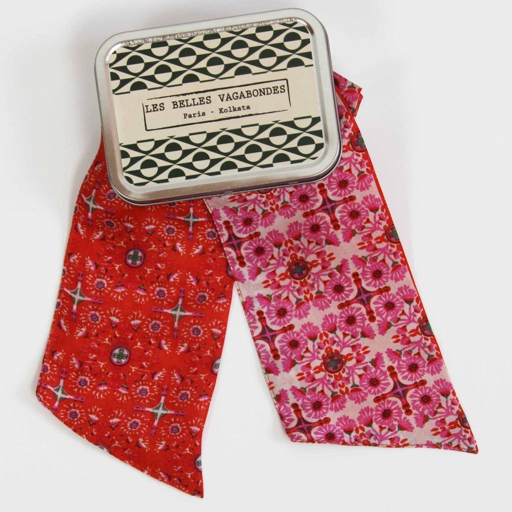 [LBV-0039] Bandeau 'Casablanca' Fuchsia - Soie - Les Belles Vagabondes