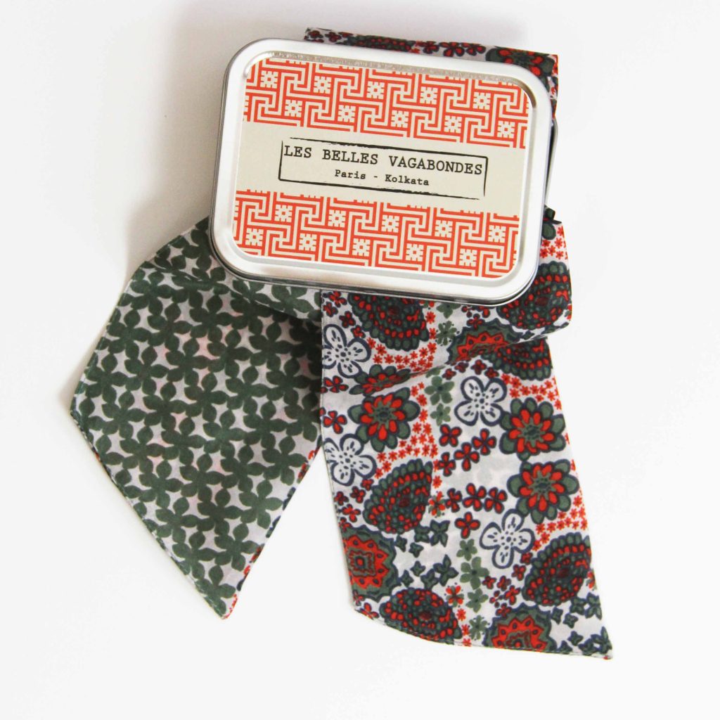 [LBV-0041] Bandeau 'Morea' Orange - Soie - Les Belles Vagabondes