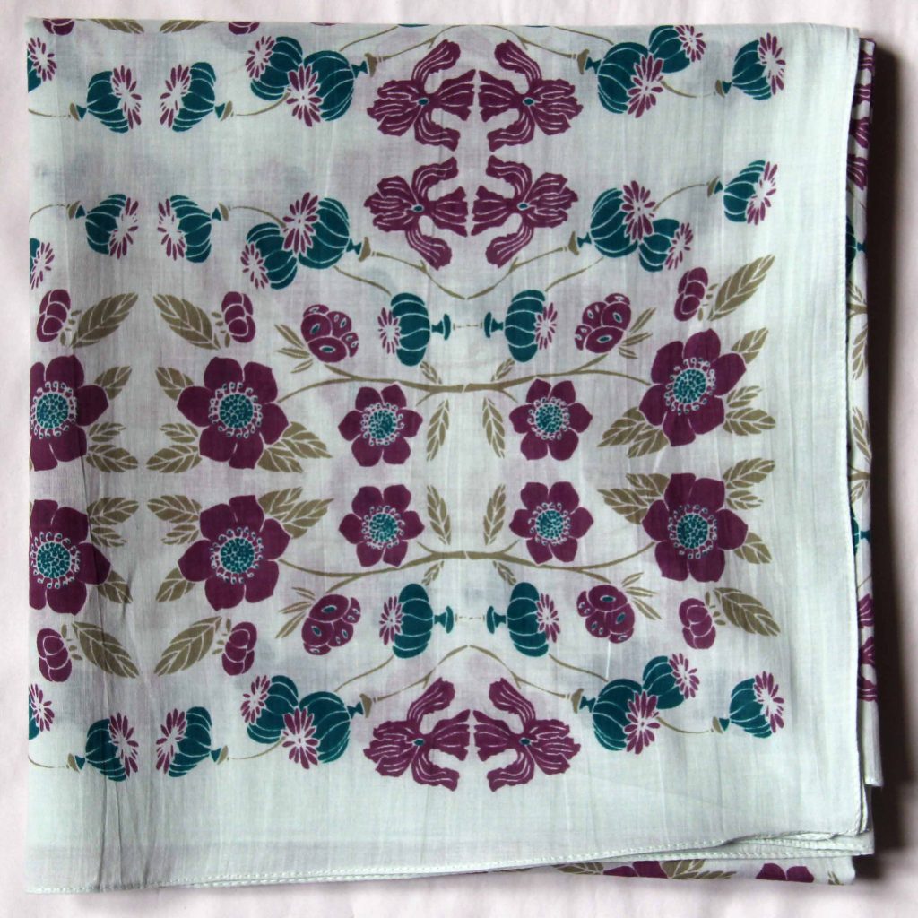 [LBV-0050] Foulard 'So British' Prune - Coton - Les Belles Vagabondes