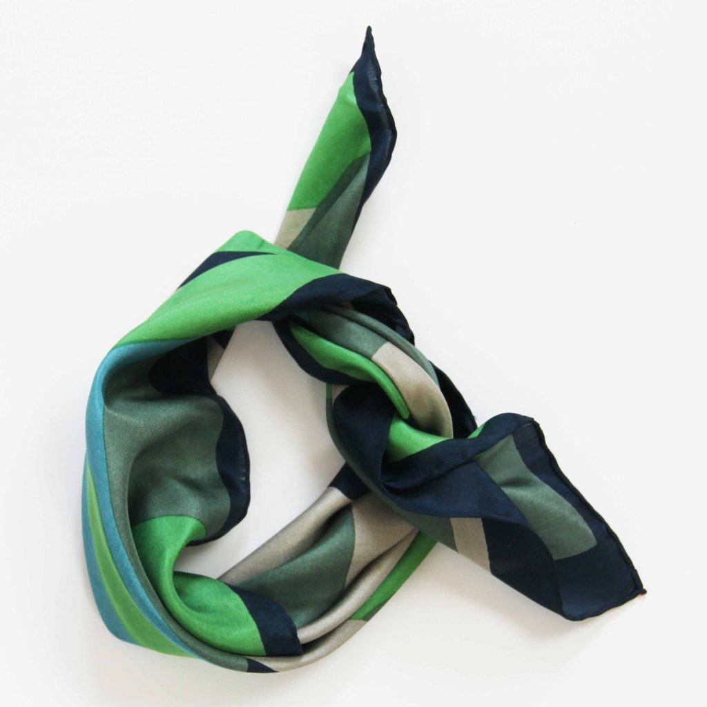 [LBV-0052] Foulard 'Vivaro' Vert - Soie - Les Belles Vagabondes