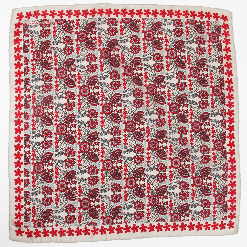 [LBV-0054] Foulard 'Caraibes' Rouge - Soie - Les Belles Vagabondes