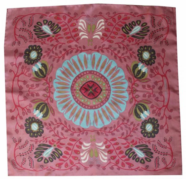 [LBV-0056] Foulard 'Marushka' Rose - Soie - Les Belles Vagabondes