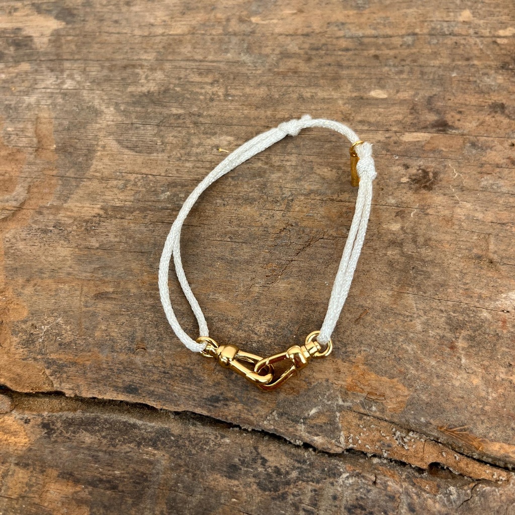 [GAR-PRIM-BR-01] Bracelet 'Prim' - Acier Inoxydable, Laiton & Plaqué Or - Pierre Naturelle - By Garance