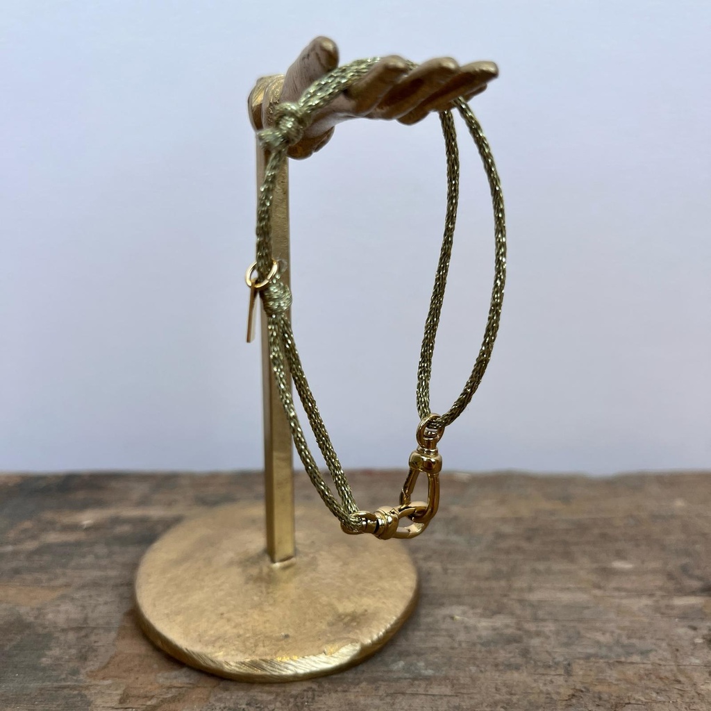 [GAR-PRIM-BR-05] Bracelet 'Prim' - Acier Inoxydable, Laiton & Plaqué Or - By Garance