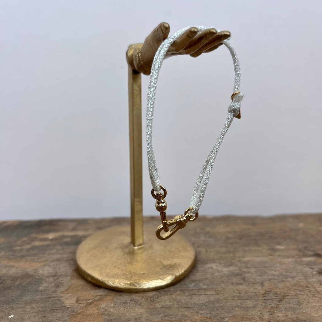 [GAR-PRIM-BR-06] Bracelet 'Prim' - Acier Inoxydable, Laiton & Plaqué Or - Pierre Naturelle - By Garance