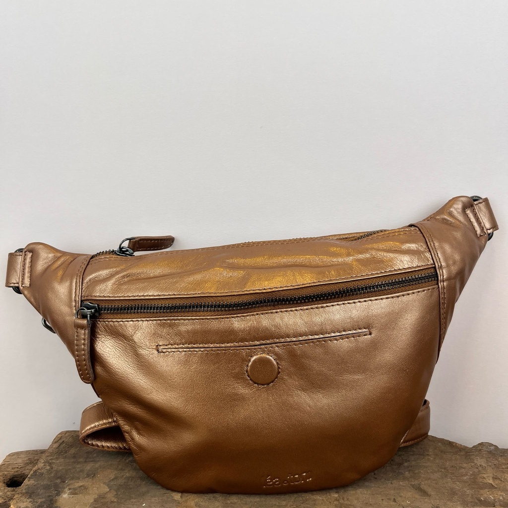 [LEA-ROSY_M-MTN-DORE] Sac banane 'Rosy M' Doré - Léa Toni