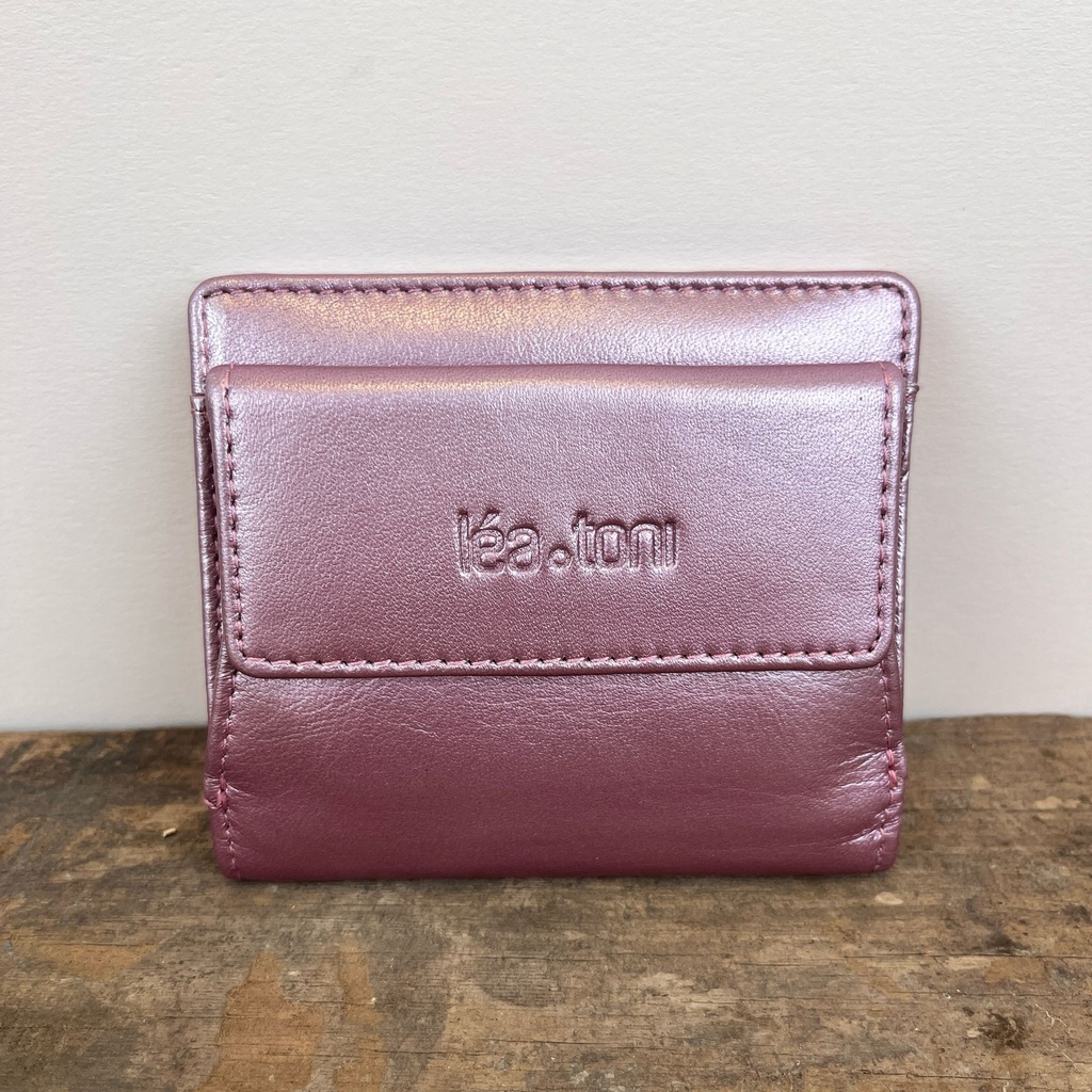 [LEA-LIZA_M-MTN-ROSE] Portefeuille 'Liza M' Rose métalisé - Léa Toni