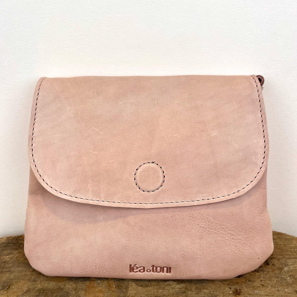 [LEA-POLLY-VPF-ROSE] Sac à main 'Polly' Rose poudré - Léa Toni