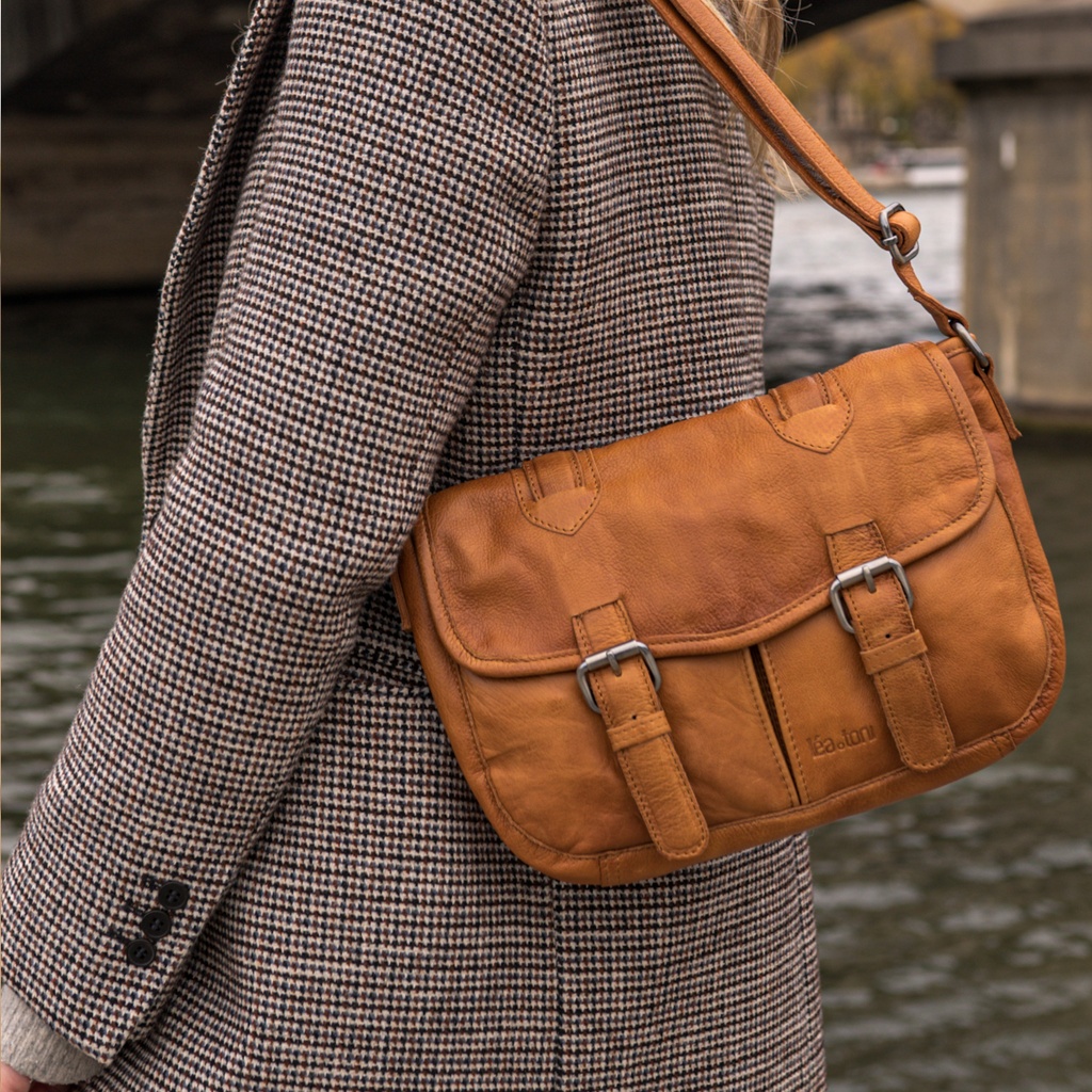 [LEA-LOA-BPF-COGNA] Sac à main 'Loa' Cognac - Léa Toni