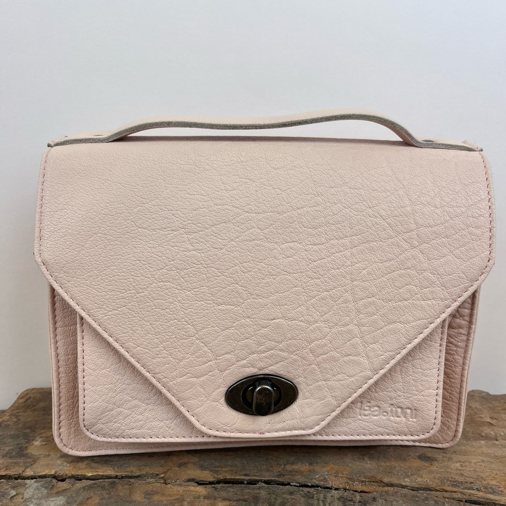 [LEA-HELENE-BPF-ROSE] Sac en bandoulière 'Hélène' Rose poudré - Léa Toni