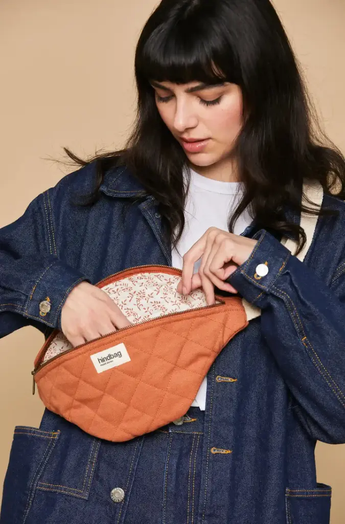 [HIND-7HINDOLI_SI_M] Sac banane 'Olivia' Sienne Matelassé - Hindbag