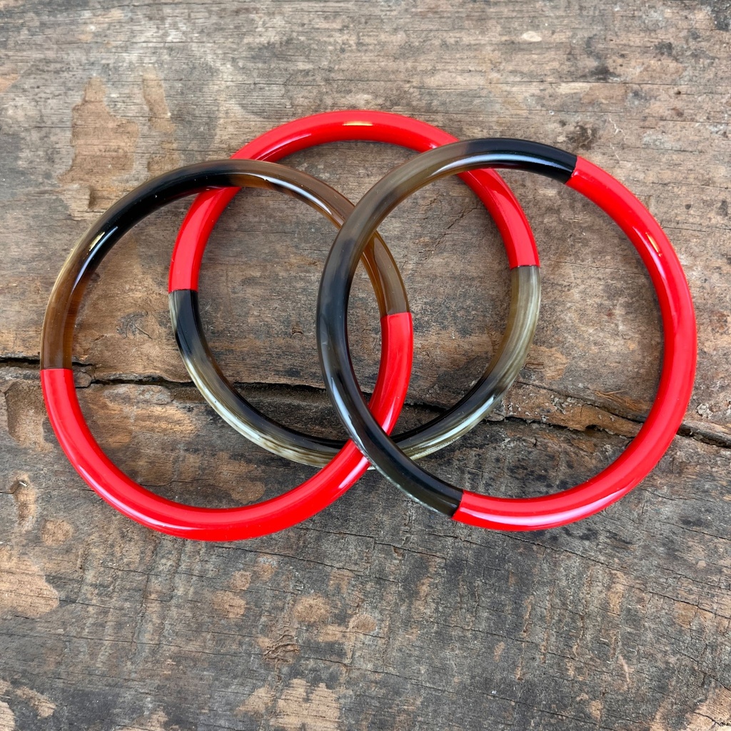 [SOYA-0065-LQB109-LARGE] Jonc - Rouge - Large - Corne de buffle & laque - Soyang