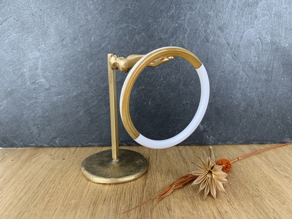 [SOYA-0066-LQB109-SMALL] Jonc - Blanc - Small - Corne de buffle & laque - Soyang