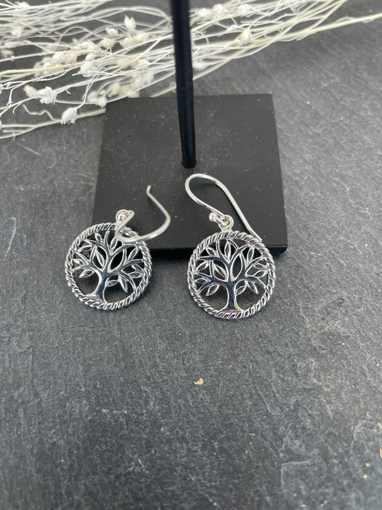 [BOAR-1737] Boucles d'oreilles 'Arbre de Vie' Argent 925 [1737]