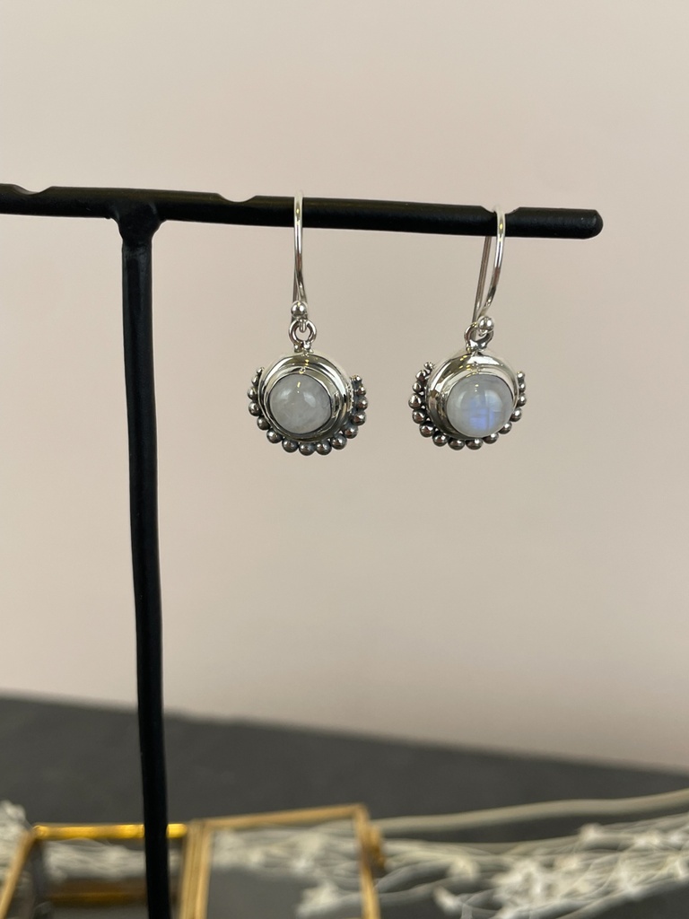 [BOAR-1762] Boucles d'oreilles Argent 925 - Pierre de Lune [1762]