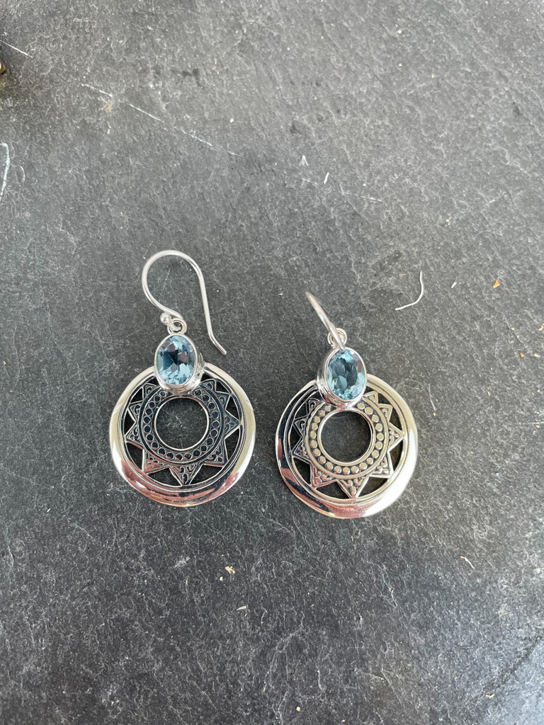 [BOAR-1764] Boucles d'oreilles Argent 925 - Topaze [1764]