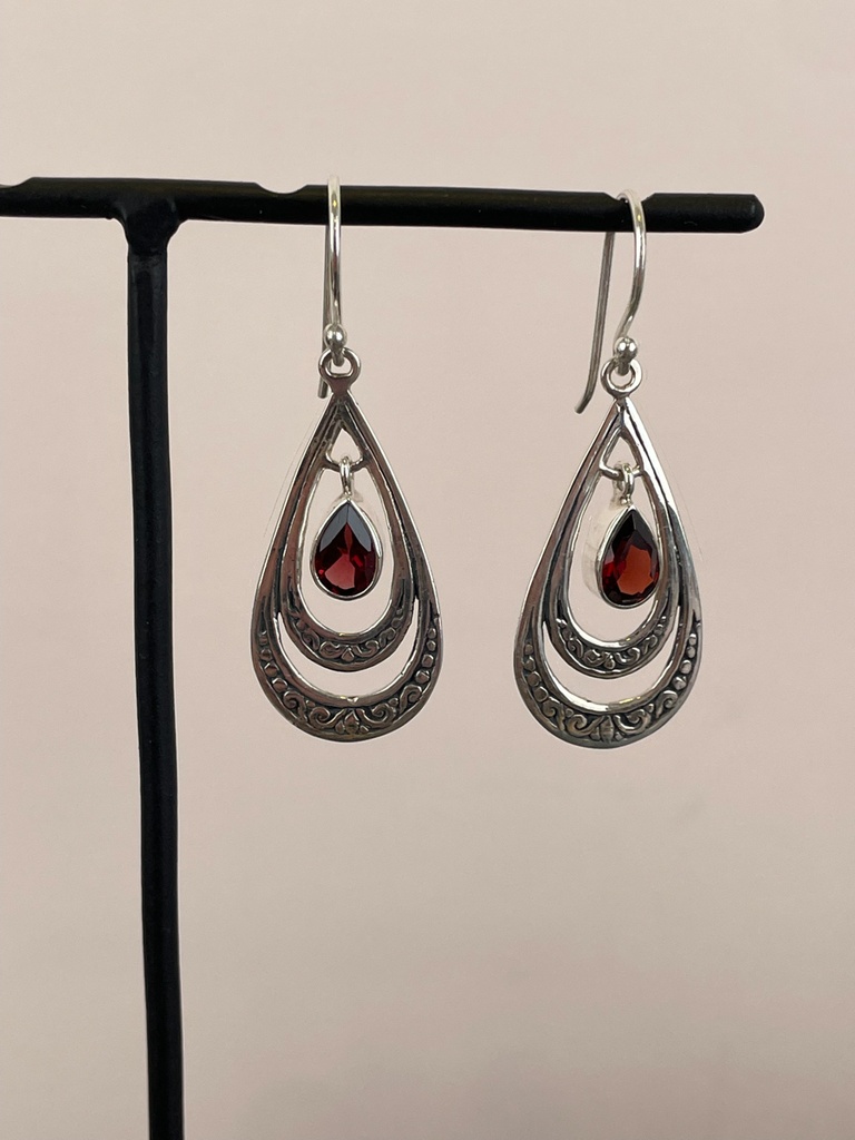 [BOAR-1778] Boucles d'oreilles Argent 925 - Grenat [1778]