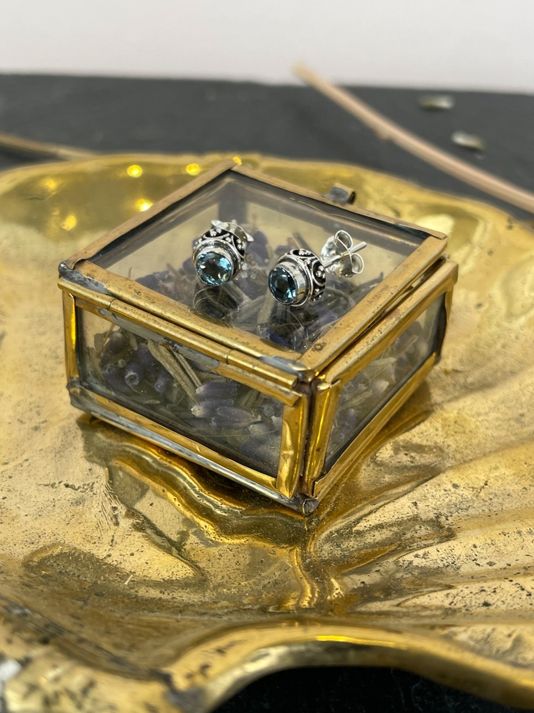 [BOAR-1823] Puces d'Oreilles Argent 925 - Topaze [1823]