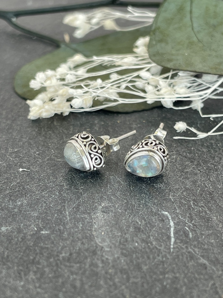 [BOAR-1878] Puces d'Oreilles Argent 925 - Labradorite [1878]