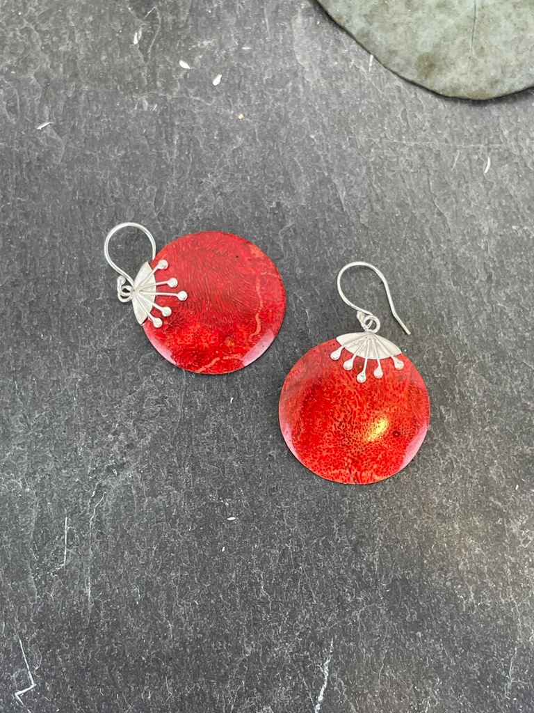 [BOAR-1904] Boucles d'oreilles Argent 925 - Corail [1904]