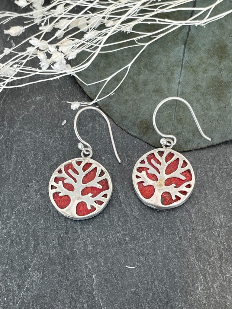 [BOAR-1912] Boucles d'oreilles Argent 925 - Corail [1912]