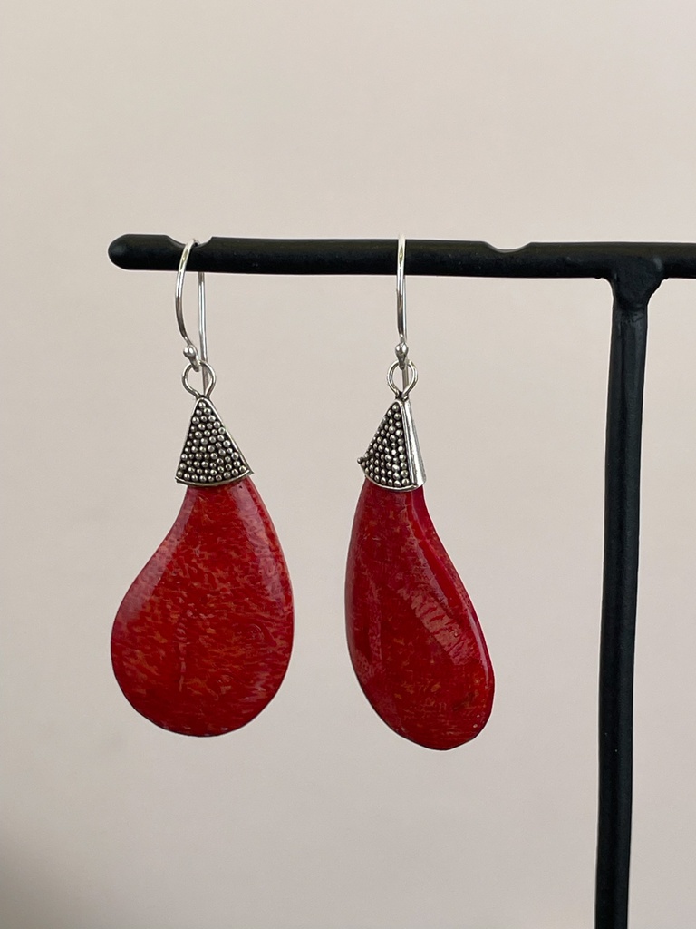 [BOAR-1913] Boucles d'oreilles Argent 925 - Corail [1913]