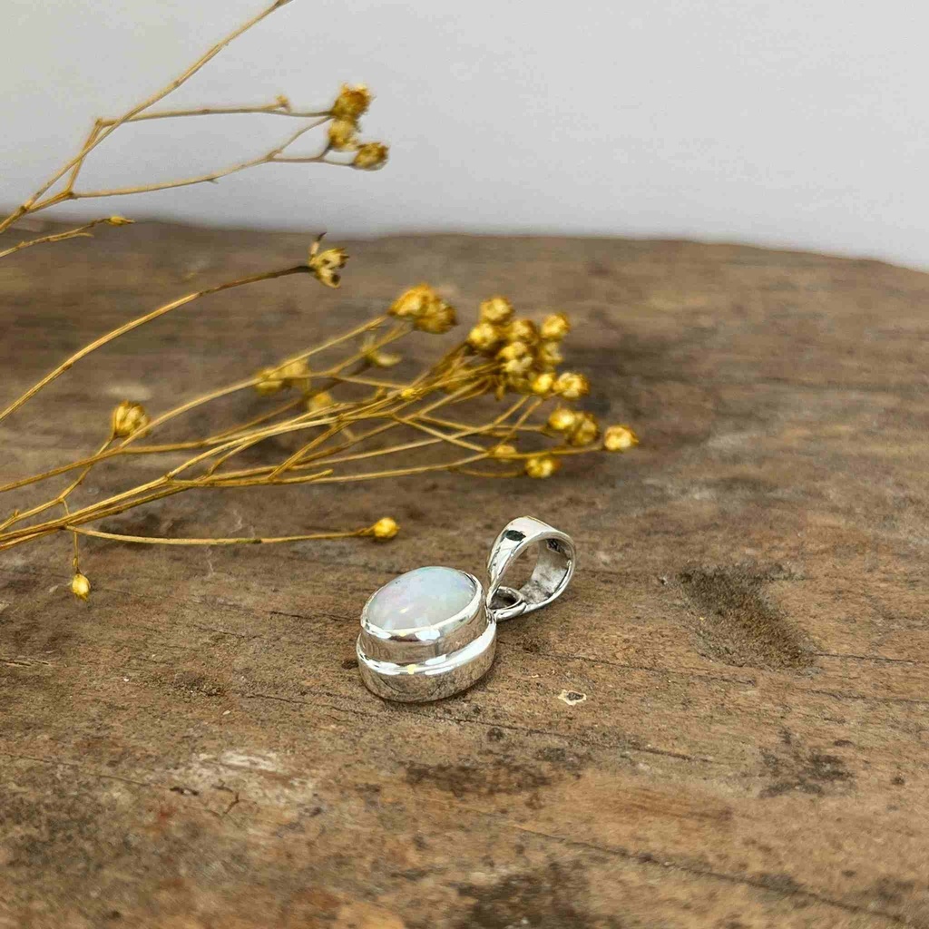 [PEAR-0670] Pendentif Argent 925 - Opale [0670]