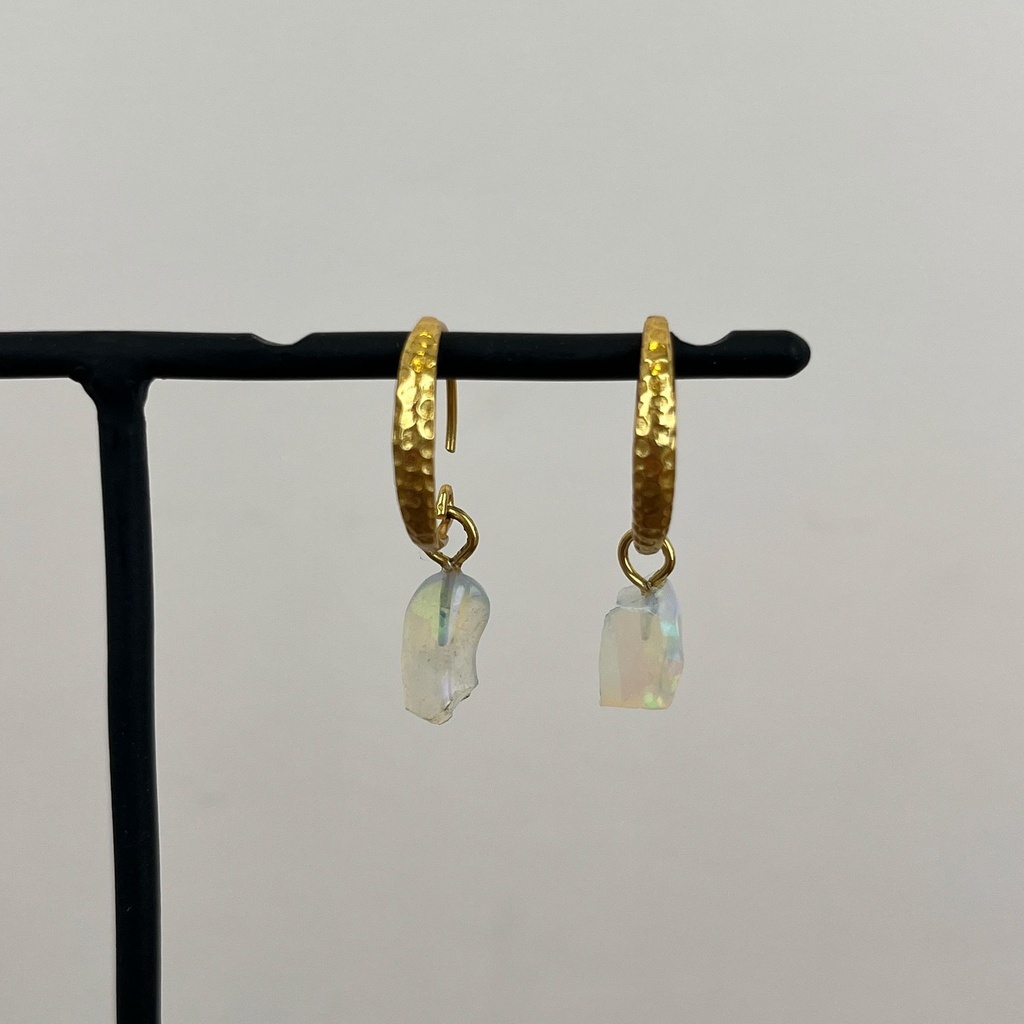 [MUJA-10728-GB-45] Boucles d'oreilles - Plaqué Or - Opale rose - Muja Juma