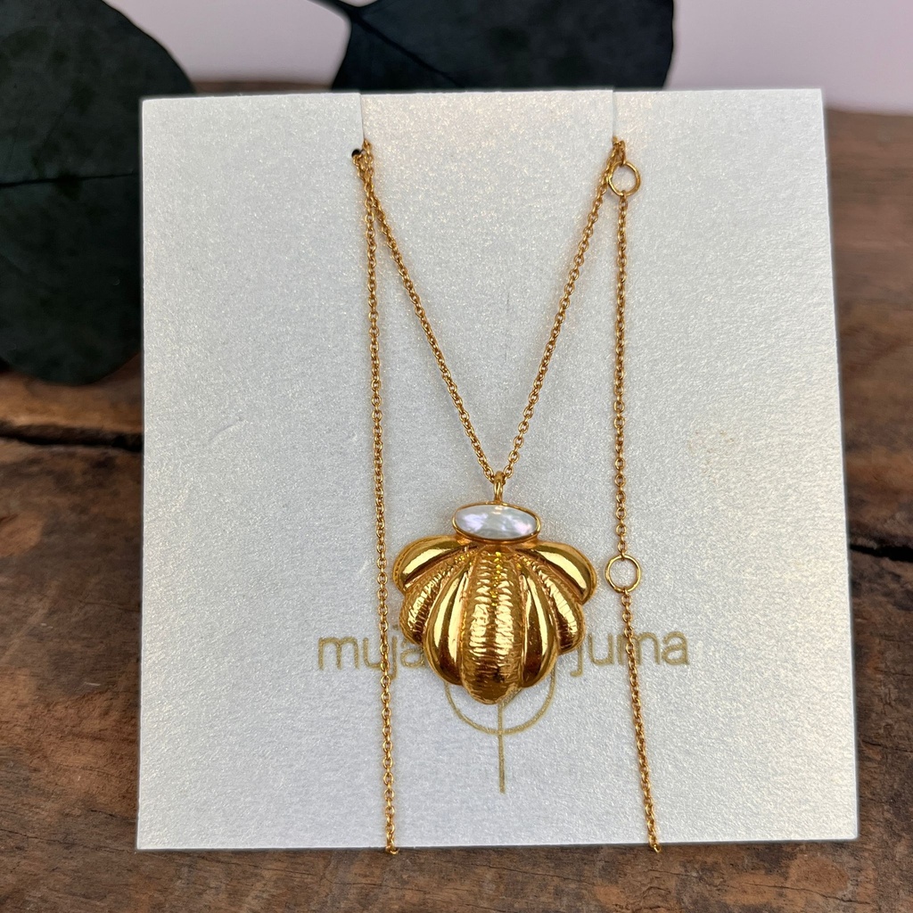 [MUJA-3649-GB-17] Collier 'Scarabé' - Plaqué Or - Nacre - Muja Juma