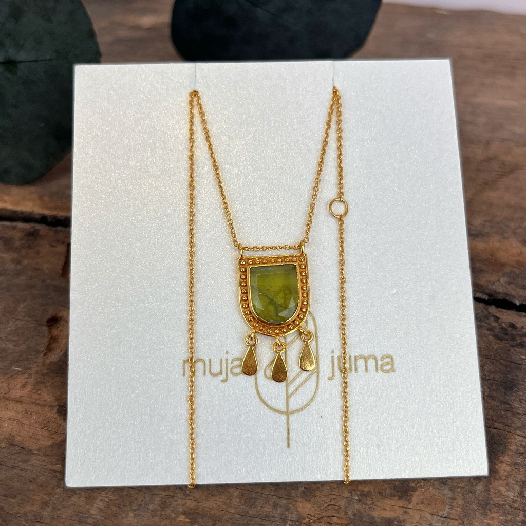 [MUJA-3630-GB-28] Collier 'Coccinelle' - Plaqué Or - Vessonite - Muja Juma